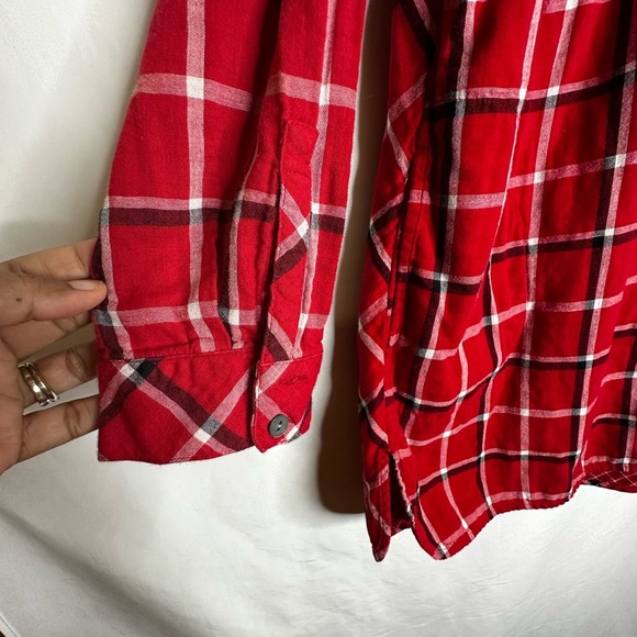 J. Jill Red and Black Flannel Button Down Shirt - Picture 3 of 7